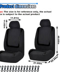 Dimensions of 2 Pack Breathable Car Seat Covers That Are Super Soft And Comfy Front Seat Protector Set for Truck SUV Sedan