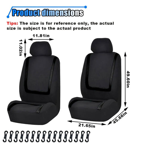 Dimensions of 2 Pack Breathable Car Seat Covers That Are Super Soft And Comfy Front Seat Protector Set for Truck SUV Sedan