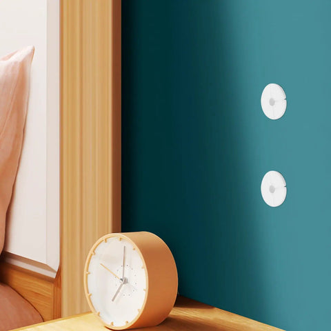 Heavy Duty Silicone Wall Cable Grommet Kit with 4 Tear Resistant Hole Covers For Messy Cord Management Easy Install Wire Concealment Hack That Looks Super Clean And Totally Dope In Any Room., white silicone wall cable grommets on teal wall, 2-pack