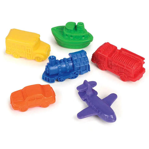 Colorful mini vehicle counters in six shapes and colors for counting. Awesome 72 Piece Mini Motor Car Counters And Sorting Set For Kids Ages 3 Plus.