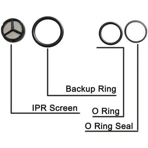 Injector Pressure Regulator Valve Socket Removal Tool And Seal Kit For 6.0L Powerstroke Diesel components labeled with parts
