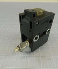 Single unit Stop latch with proximity sensor CLAMP 310A for industrial gate safety interlock switch, front angle view