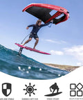 Action shot of a person wing foiling with a 6 Square Meters Foil Wing Kite For Wing Foiling Inflatable Wingsurfer, showing durability.