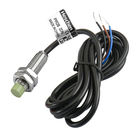 2mm Sensing M8 Inductive Proximity Sensor Switch PR08 2DN Cylindrical Detector DC 12 24V 3 Wire NPN Normally Open CE Ready for Plug and Play Heavy Duty Shop Floor Action, M8 metal body with cable