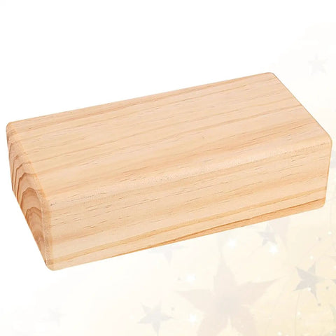 Premium Natural Solid Wood Yoga Block With Rounded Corners And Slick Grip For Legit Balance Training And Killer Flex Stretches And Top Shelf Core Conditioning Sessions, side view.