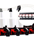 Heavy Duty Iron Wall Mount Spray Bottle Rack For Garage And Shed Storage Holds All Your Bottles Rock Solid And Totally Clutter Free For That Top Shelf Shop Vibe, showcasing bottles securely mounted.