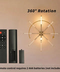 IZOKIN Battery Operated Wall Sconce Set of 2 Peel and Stick with Remote shows remote with 360° rotating light design.