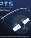 Centron Lite Travel Baitcasting Rod showing Power Transition System for seamless sensitivity in 4 piece packable combo.