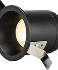 iumLeap Recessed Lighting Housing Trim Kits LED Spotlight in black, showcasing aluminum panel design for gallery exhibition use.