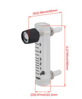 Oxygen Flow Meter 0 To 5 LPM Acrylic Flowmeter For Oxygen And Air Gas with 8 mm hose barbs on acrylic body, side view