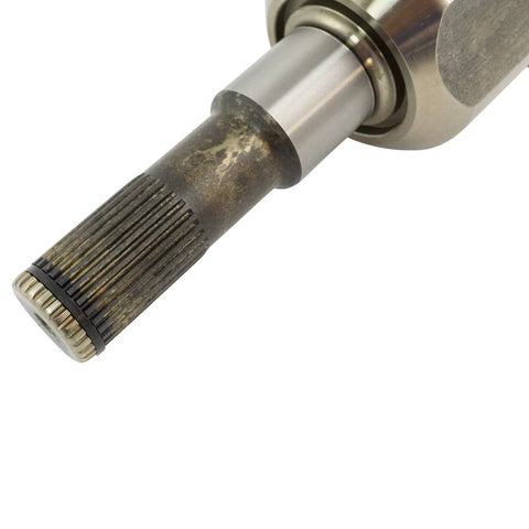 Close-up of a spline end from Front CV Axle And Wheel Hub Bearing Assemblies Kit For 2003 Ford Explorer Sport Trac, 4WD, metal material.
