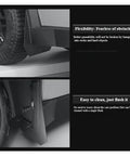 Tesla Cybertruck 2024 To 2025 Full Set Heavy Duty Front Rear Wheel Mud Flaps Knockout Fit showing ease of cleaning and flexibility.