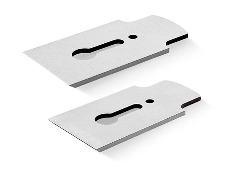 Two high-speed steel blades for Low Angle Smoothing Plane Loaded With Extra Hhs Blades For Gnarly Figured Lumber.