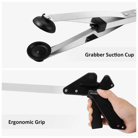 5 Pack Suction Cup Reacher Grabber Tool Set for Easy Litter Cleanup 35 Inch Long Grabber Arms with Nonslip Grips Heavy Duty Pick Up Stick for Elderly and Everyday Use Wide Reach Trash Picker Tools Black