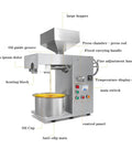Slick Cold Press Oil Extractor For Nuts And Seeds Fully Automatic Mini Kitchen Machine with a large hopper and oil cup.