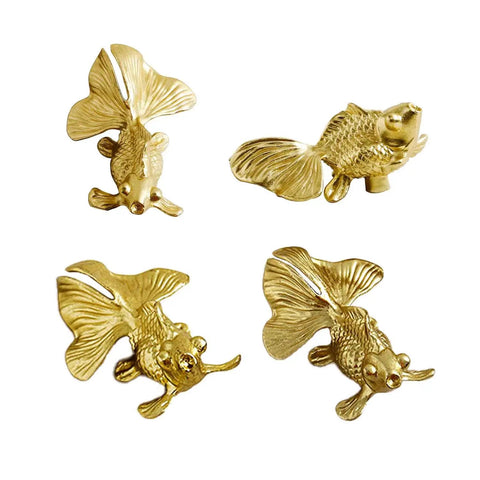Solid Brass Goldfish Drawer Knobs