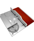 Bully Tough Aluminium Router Table Insert Plate With Wood Milling Flip Board and Backing Gauge Set, top view, precision design
