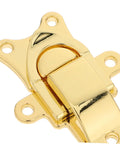 Classic Antique Golden Toggle Latch Zinc Alloy Duckbilled Hasp Lock For Toolbox Guitar Case Jewelry Box close-up view.