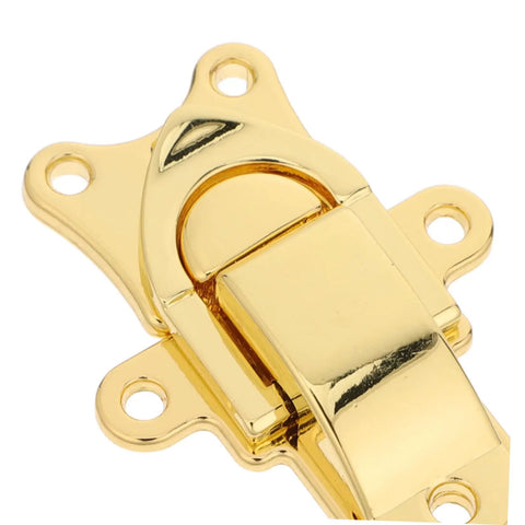 Classic Antique Golden Toggle Latch Zinc Alloy Duckbilled Hasp Lock For Toolbox Guitar Case Jewelry Box close-up view.