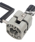 Awesome Plastic Hand Crank Manual Wire Stripper For Copper And Aluminum Cables Features Adjustable 2 To 20Mm Range side view of tool.