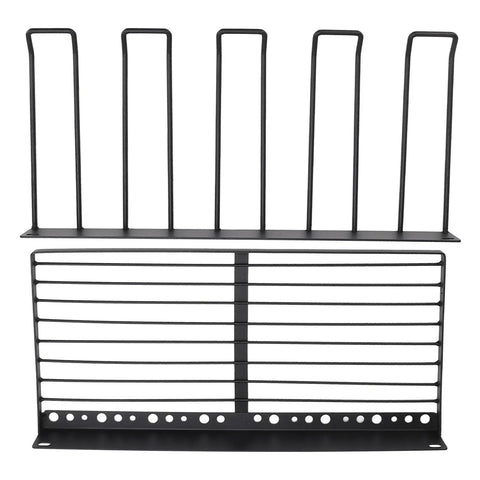 Heavy Duty Wall Mounted Power Tool Organizer With Massive Capacity Steel Drill Rack For Garage Storage Quick Screw Mounts and Rock Solid Grip For Shop Rats, steel grid design