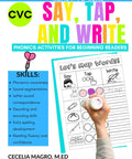 Straight Up Solid Tap And Write Phonics Workbook Built For Kindergarten And First Graders To Crush CVC Words And Nail Short Vowel Spelling With Zero Drama During Daily Reading Practice; colorful phonics activity sheet demonstrating skills for young readers.