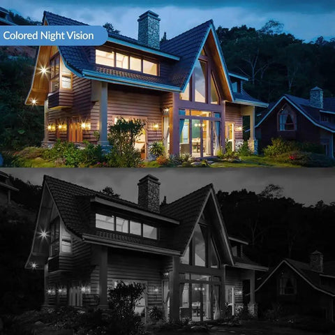Color night vision view from Outdoor WiFi PTZ Security Cam 1080P Waterproof With AI Human Detection And Color Night Vision