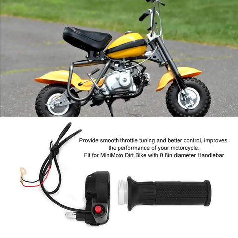Mini Dirt Bike Throttle Kit With Accelerator Handle Grip Cable And Stop Switch For 47 49 Models Amped Up Throttle Response Smooth Control On Seven Eighths Inch Handlebars Easy Install For Better Riding