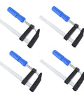 4Pcs Woodworking Clamps Set For Quick Fixing And Boss Grip Heavy Duty Carpentry Clips with blue handles and adjustable jaws.