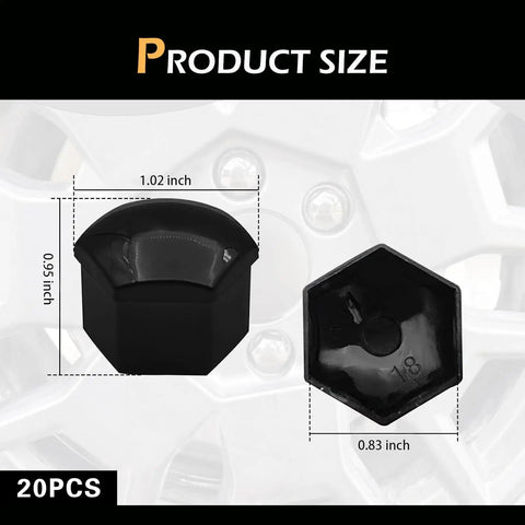20 Pack Lug Nut Covers 21mm Bolt Caps With Removal Tool Hexagonal Plastic Dustproof Wheel Nut Rim Covers Universal Fit