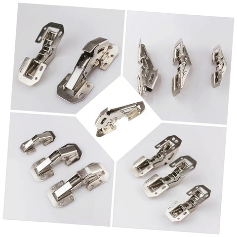 Four Inch Soft Close Concealed Cabinet Hinges With Damping For Kitchen And Closet, Steel Wardrobe Hinges Set Of 4 displayed on white background