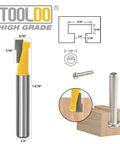 Keyhole Router Bit Set With One Quarter Inch Shank, Five Piece Cutter Kit With Carbide Inserts, Rock Solid Steel Body, Anti Recoil
