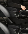 Premium Custom Fit Car Armrest Storage Box For Tesla Cybertruck Center Console Upgrade with sleek design and soft faux leather wrap.