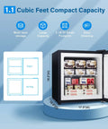 Bad Boy 1.1 Cubic Foot Mini Freezer Black Upright Compact Cold Storage Appliance with adjustable shelving and small footprint.