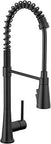 Precept Pull-Down Kitchen Faucet In Matte Black With POWERINSE Sprayer For A Knockout Clean, Fits 1 Or 3 Hole Install