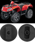 SEMOLTO Arctic Cat fuel valve shut-off knob, black metal body, 2-port 1/2 in NPT inlet/outlet (front and back views)