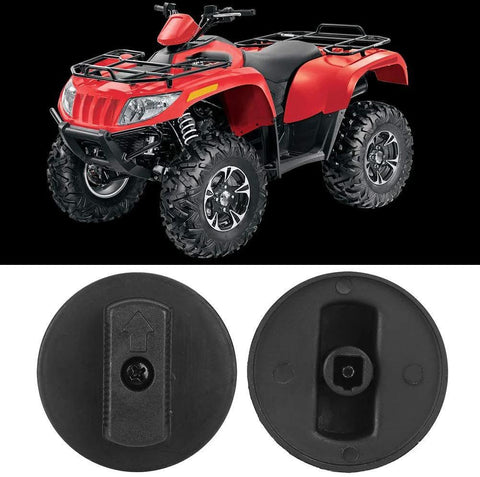 SEMOLTO Arctic Cat fuel valve shut-off knob, black metal body, 2-port 1/2 in NPT inlet/outlet (front and back views)