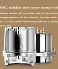 200ml stainless steel boiler for All-In-One Home Coffee Maker And Espresso Machine 2-In-1 Brew System, side view.