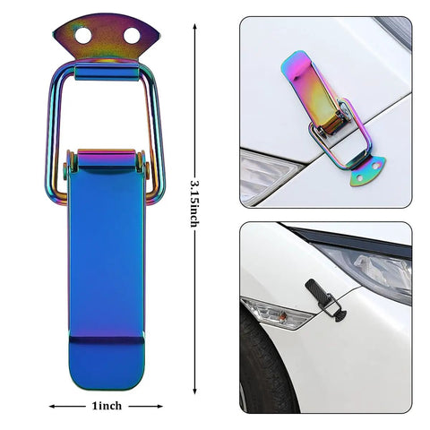 2 Pack Car Bumper Clip Hasp Universal Front And Rear Bumper Holder Security Hook Lock Clip Kit for Sedan Truck SUV Trunk