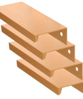 Four Pack Invisible Drawer Pulls 80mm Gold Slick Edge Finger Pulls For Cabinets And Drawers Modern Kitchen Hardware Easy Install Sleek Hidden Handle Design