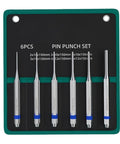 Hefty Alloy Steel Roll Pin Punch Tool Kit With Chisel Cone Precision Tips For Drilling And Scribing In Factory Workshops, Heavy Duty 2 To 8mm Set That Gets The Job Done Right, 6-piece pin punch set in organizer