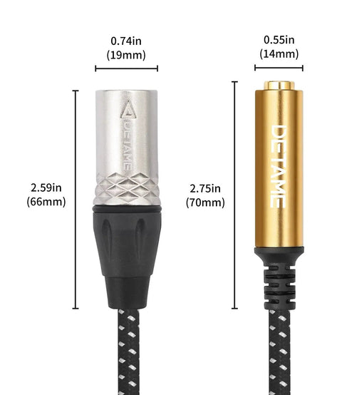 Grab This Hot 6.35mm TRS Female To XLR Male Balanced Audio Cable Pack For Your Studio Setup! 1 foot cable with OFC shielding.