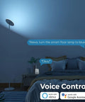 Smart Floor Lamp WiFi With Alexa And Google Home, 24W RGBW Dimmable Torchiere in bedroom with voice control feature