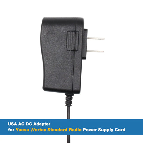 Side view of USA AC DC Adapter for Yaesu Vertex Standard Radio from Replacement DC Charger Adapters And Cables Kit Pro Grade For Ham Radios