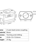 Level Up Your 3D Printer With Premium Brass Oldham Coupler 2 Pack For Ender 3 CR10 Z Axis To Banish Jiggles Improve Motion On T8 Lead Screws Prevent Radial Slip Save On Reprints Anytime Boosting Print Quality For Better Results Today, brass Z-axis lead screw coupler diagram