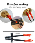Chopstick Finger Grips For Clean Hands No Mess Gaming Office Accessory Black And Orange Boost Reaction Time Hand Eye Coordination For Gamers And Busy Pros, Precision Micro Movements For Faster Clicks And More Wins with cookies and laptop.
