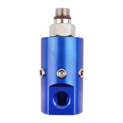 Beefy Built Rotary Joint Swivel Union For Industrial Machinery, Durable Rotary Union System Compatible With 1116-670-463 And 1116670463 Replacement Parts, Ideal For Fluid Transfer And Rotating Couplings. Blue aluminum rotary union with stainless steel shaft