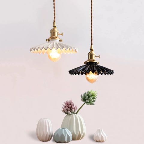 Swag Pendant Light With 15ft Plug In Cord Dimmable UL Listed Retro Ceramic Marble Shade Nordic Decor, two hanging lights
