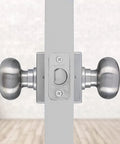 Slick Contemporary Privacy Ball Door Knob Set With Lock And Key Satin Nickel Finish Interior Door Knobs For Modern Home Easy Install Backset Adjustable Pack Of Six