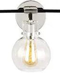 Three Light Bath Vanity Light In Transitional Style With Polished Nickel Finish And Seeded Glass Shades 24 Inch Wide By 9.63 Inch Tall